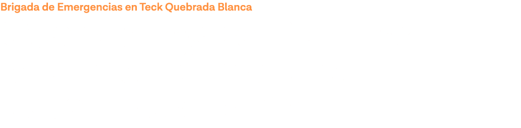 Brigada de Emergencias en Teck Quebrada Blanca Guardianes del tiempo: la prevención antes de la emergencia 