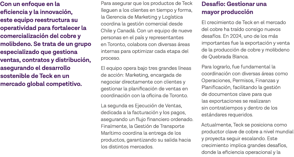 Con un enfoque en la eficiencia y la innovación, este equipo reestructura su operatividad para fortalecer la comercia   