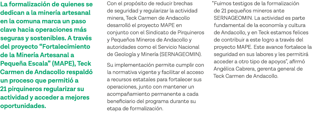 La formalización de quienes se dedican a la minería artesanal en la comuna marca un paso clave hacia operaciones más    